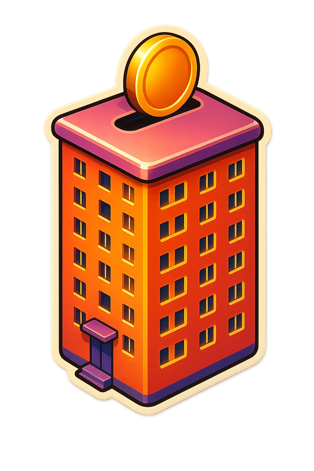 Многоквартирный российский дом в виде копилки emoji