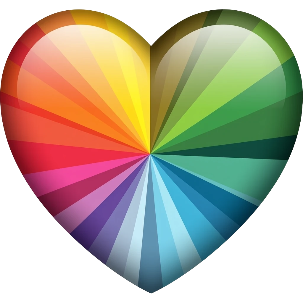Progress flag heart red, orange, yellow, green, blue, violet, white, pink, light blue, brown, black emoji