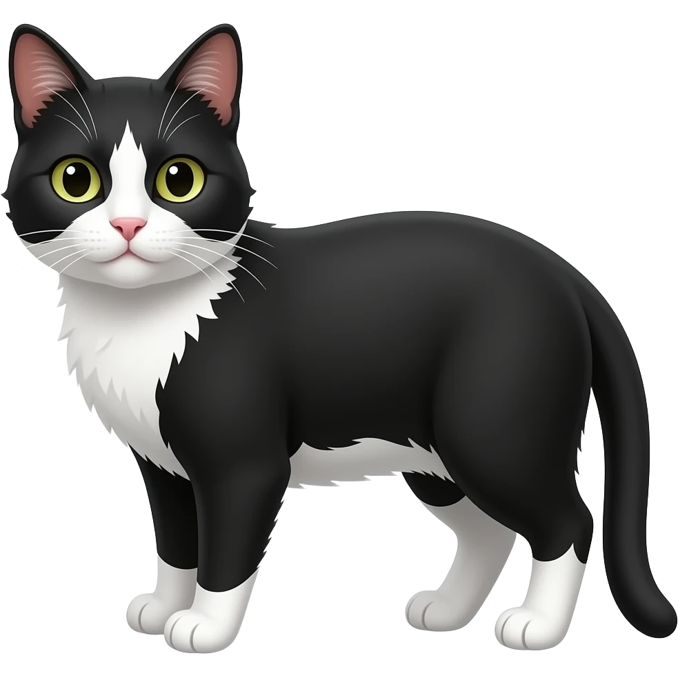 A black and white cat emoji