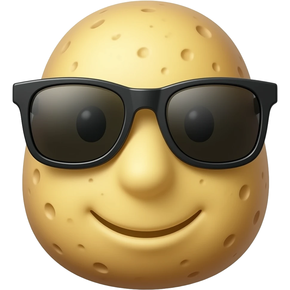 master potato wearing sunglasses emoji