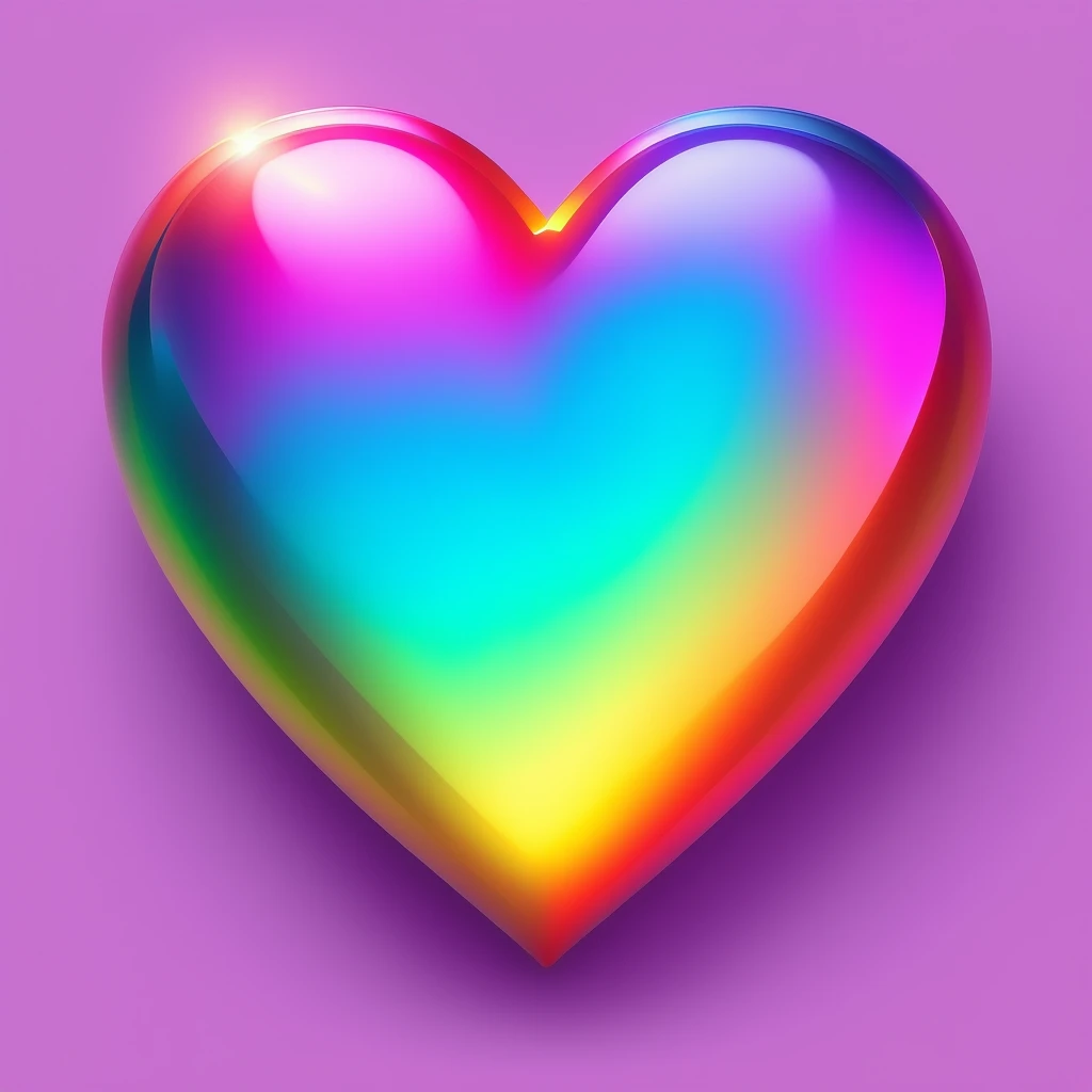 heart with a holographic rainbow emoji