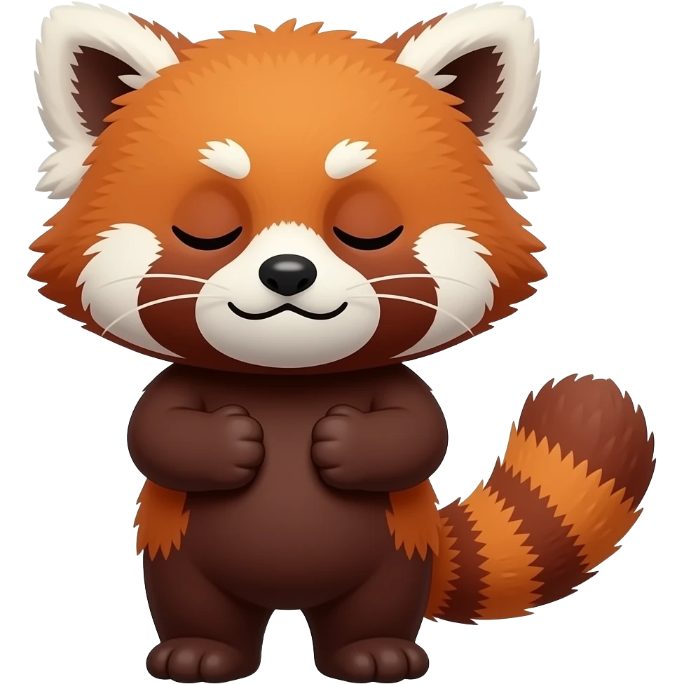 Sleepy,  red panda, cartoon emoji