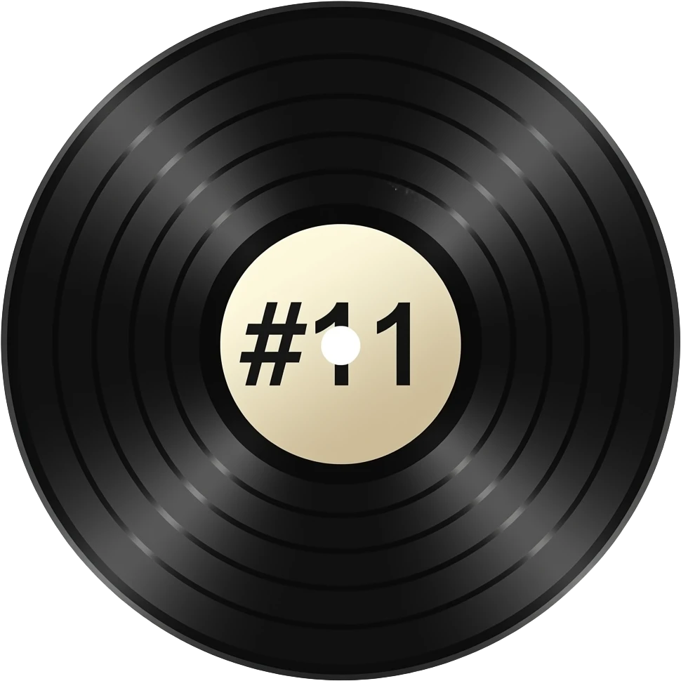 Vinyl record with the #11 on it emoji