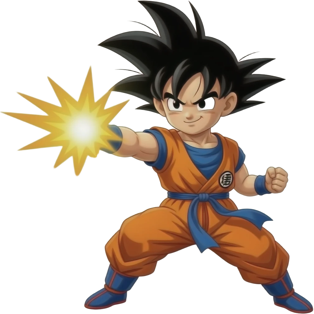 Goku throwing kamehameha beam emoji