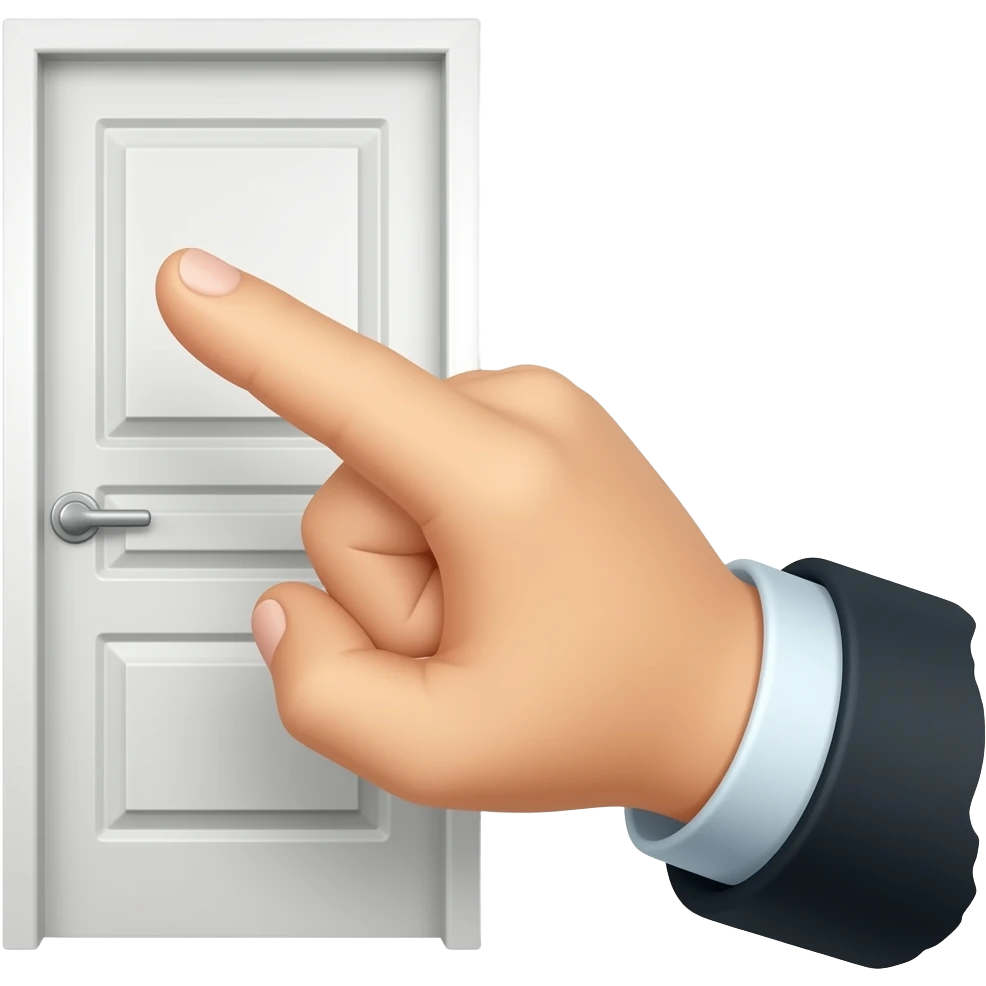 mano tocando puerta con puño emoji