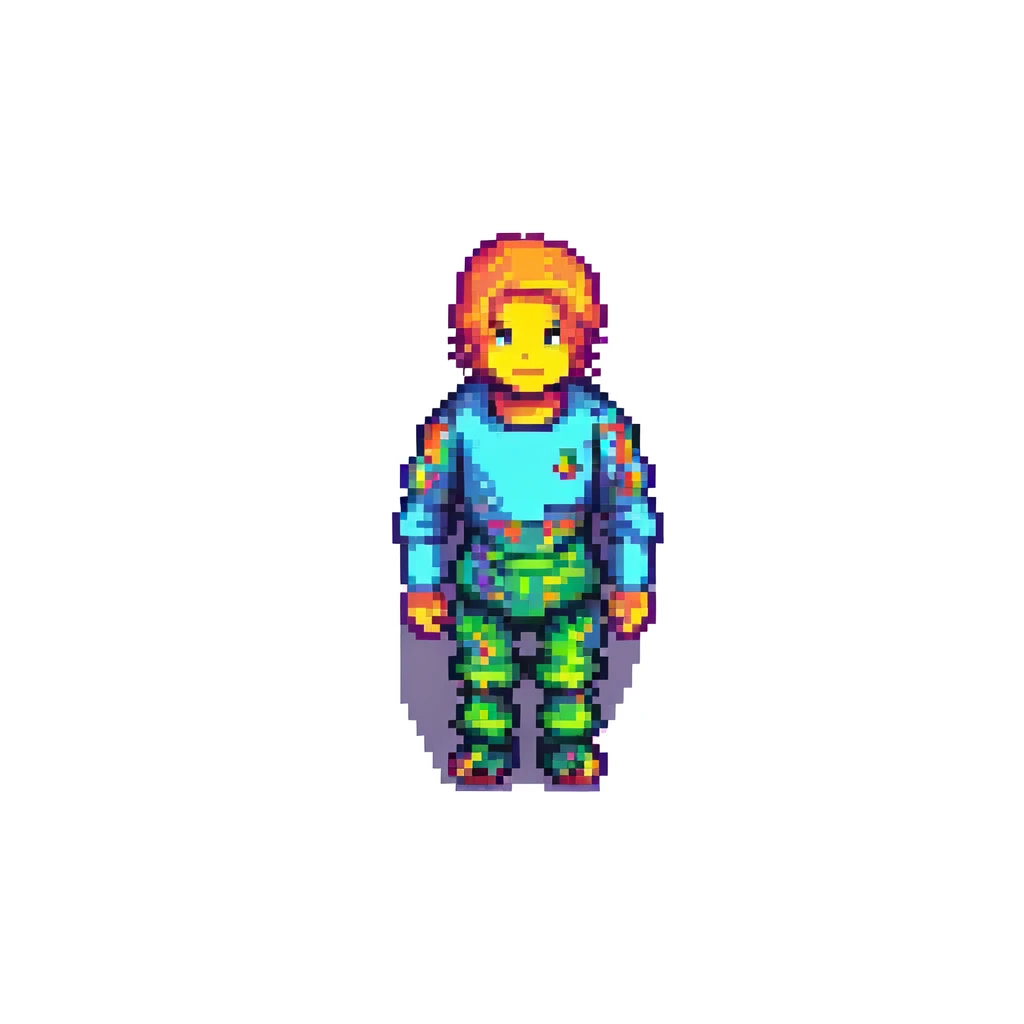 full body Pixel Man character from Pixel Gun 3D, pixel art style, vibrant colors, simple background emoji
