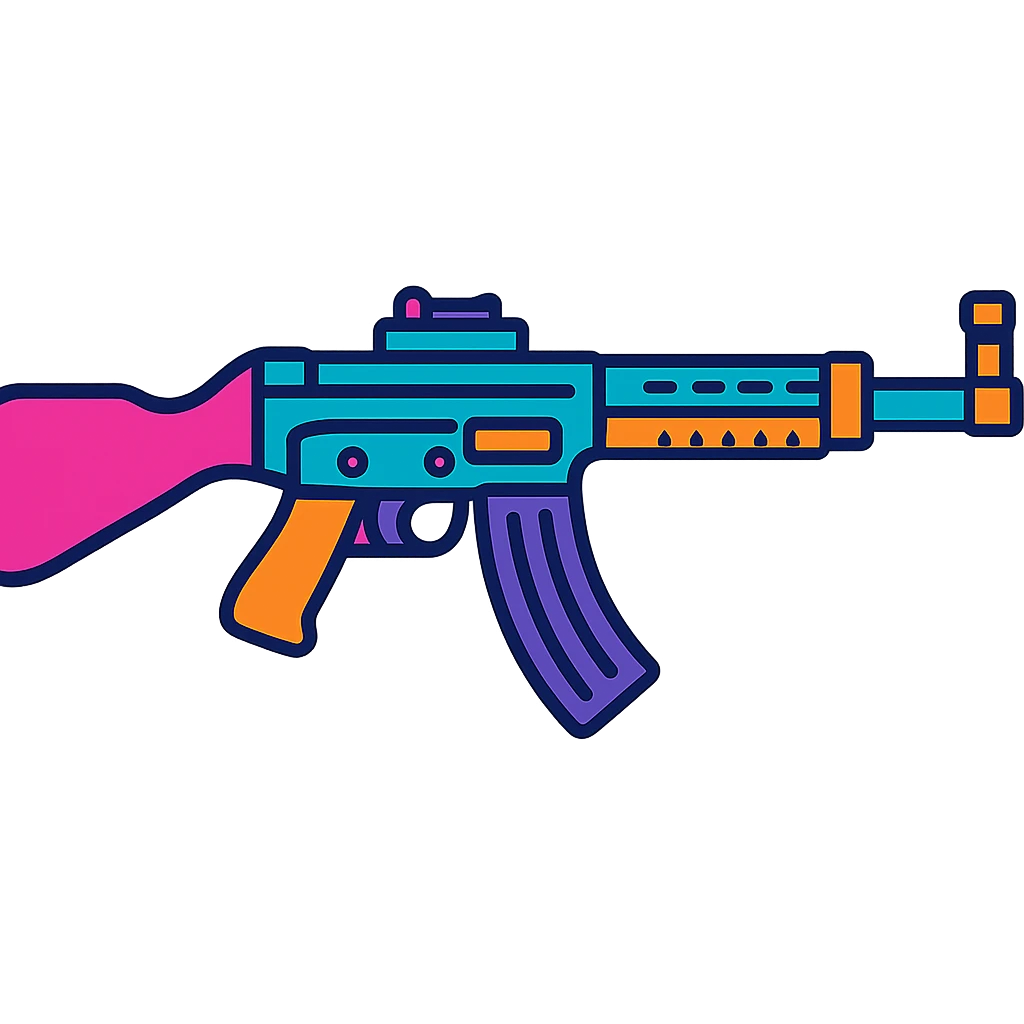 cartoon style Sturmgewehr 44 rifle with bright colors emoji
