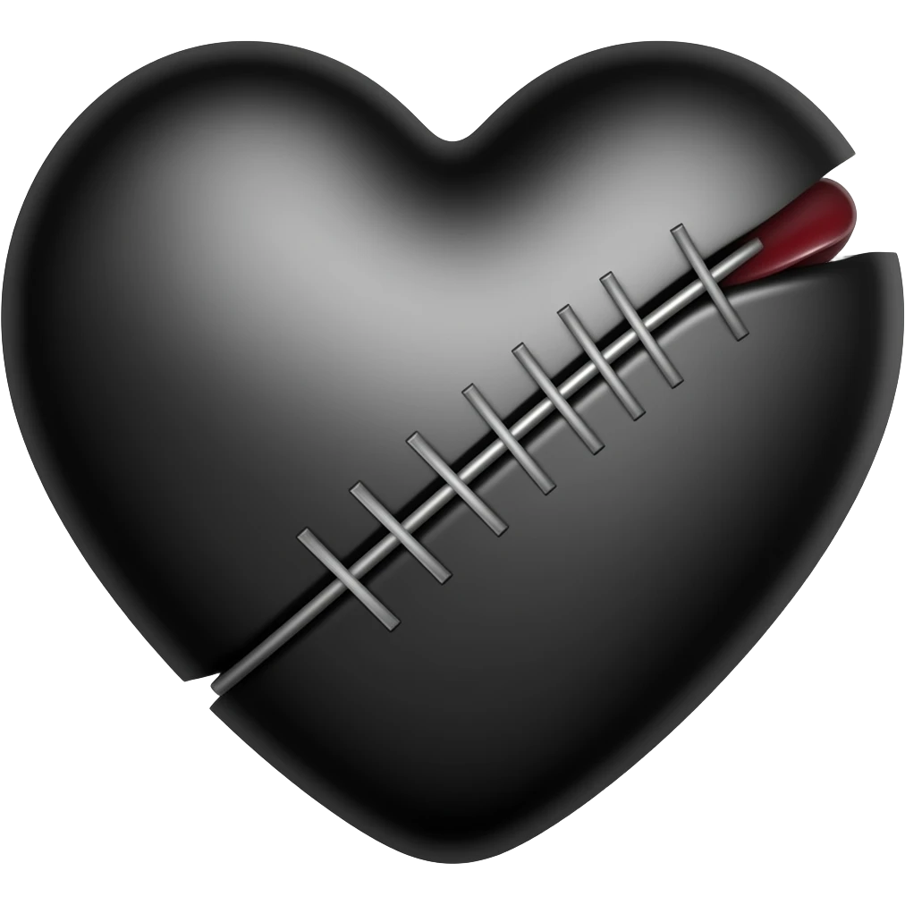 black mending heart emoji