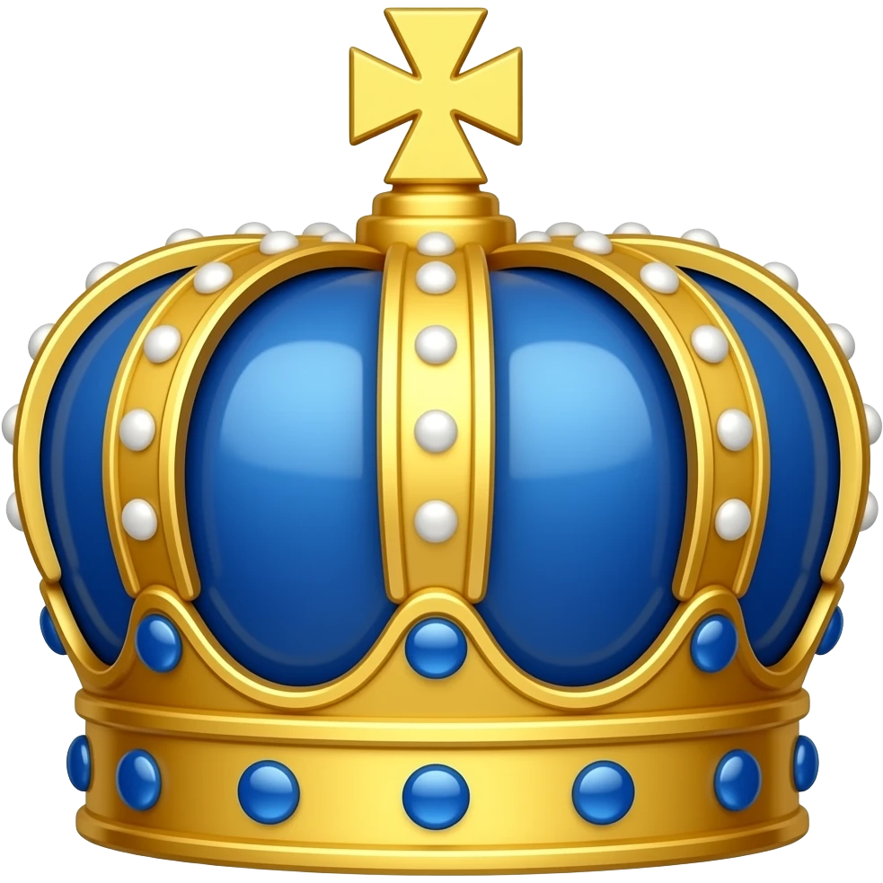 Blue and gold crown emoji
