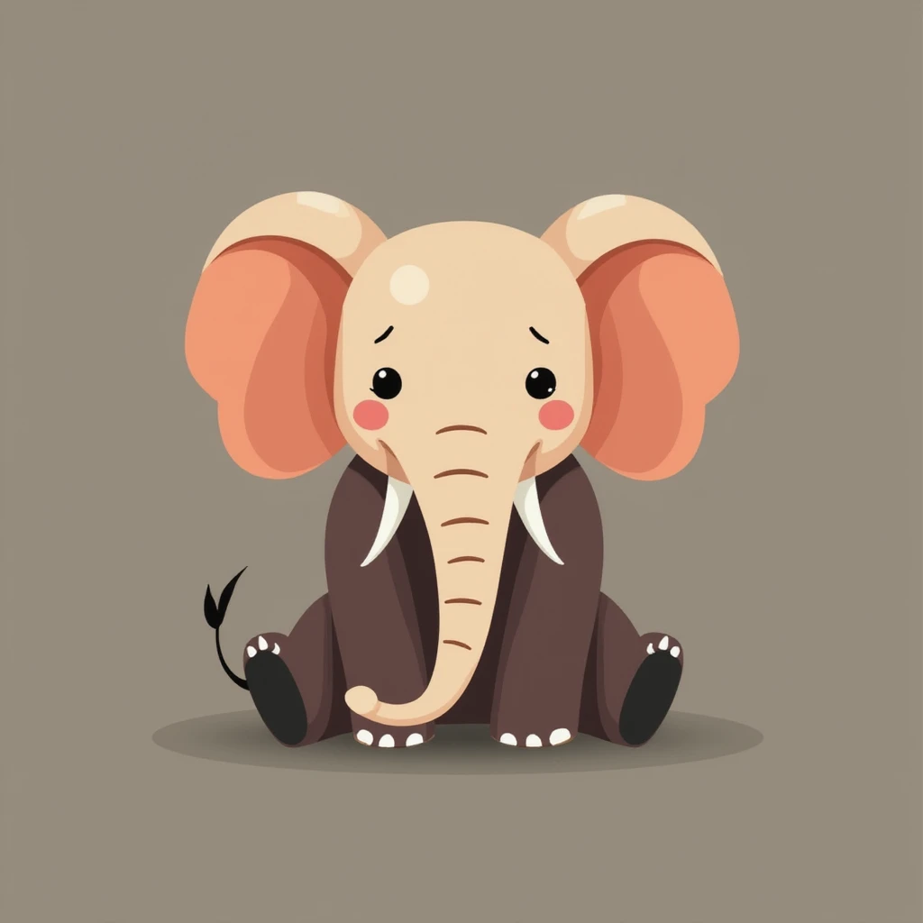 Flat design style elephant emoji