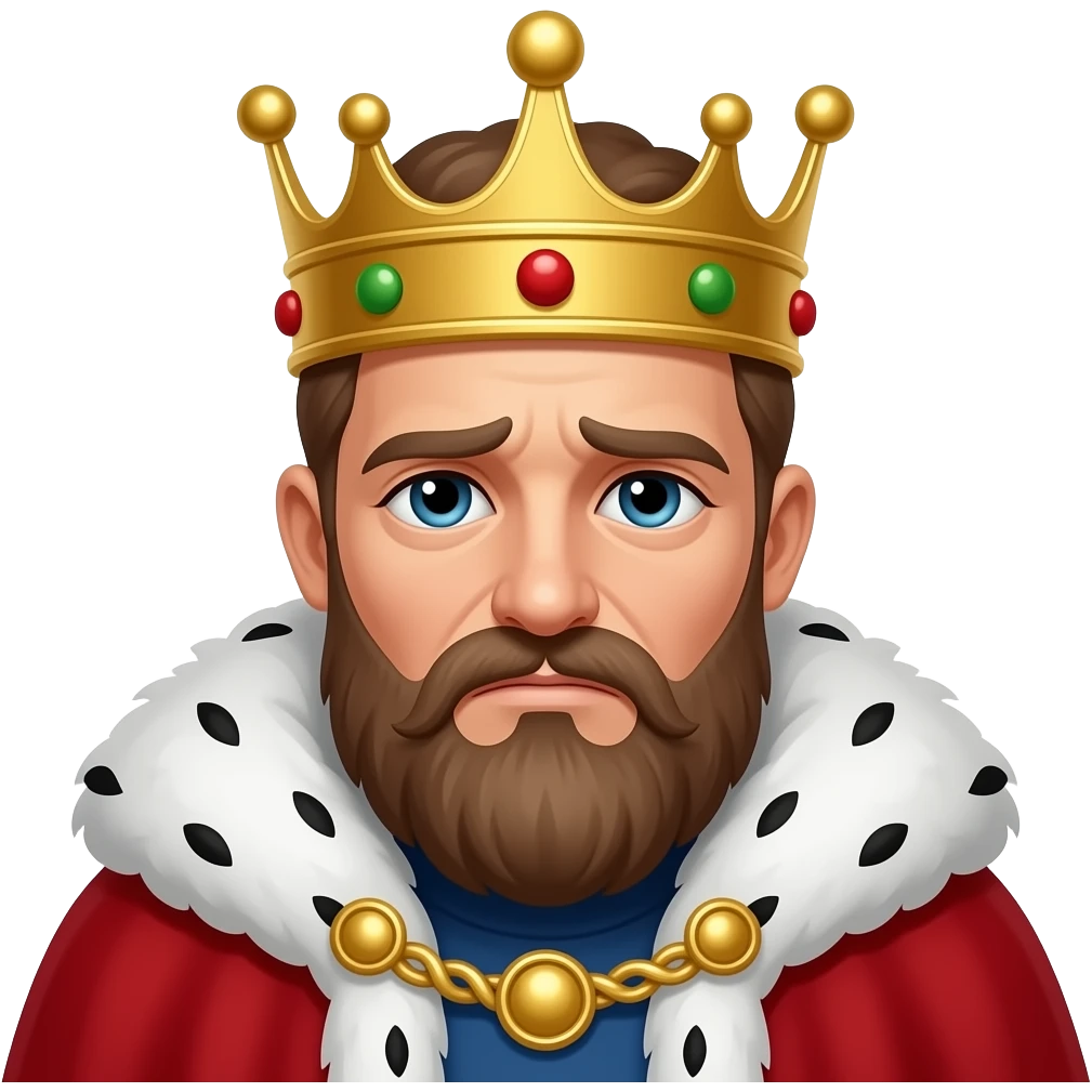 A king that looks like he’s missing his queen emoji