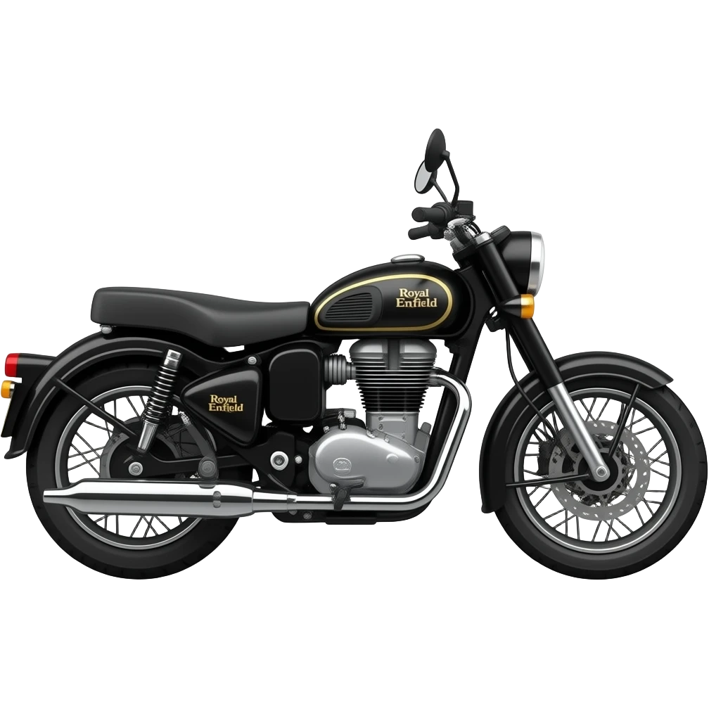 Black bullet with Royal Enfield Bullet logo emoji