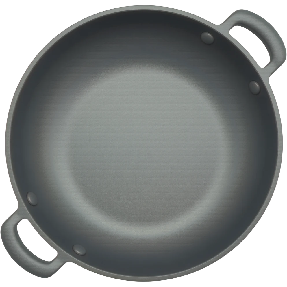 non stick wok style pan with side handles grey color matt interrior emoji
