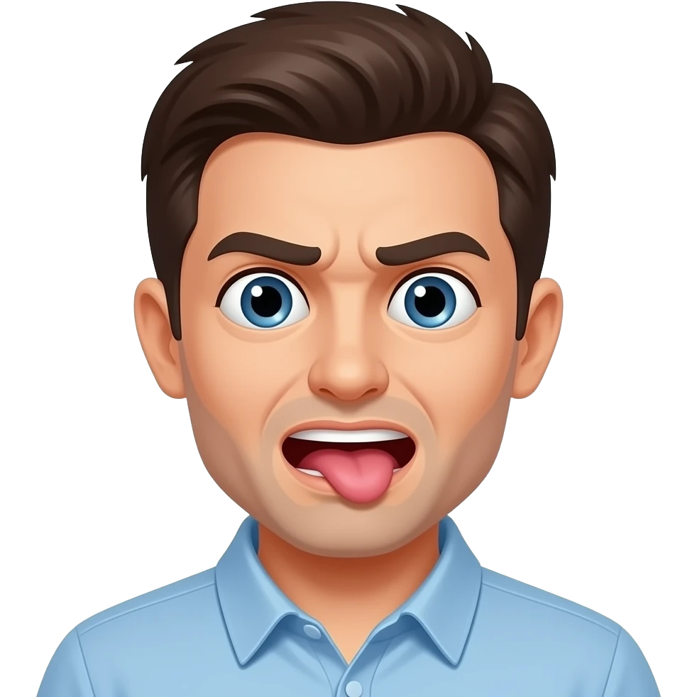 emoji de desagrado y visible de exitacion mordiendose el labio de emoji