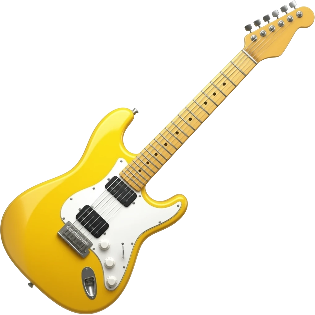 Yellow electric guitar emoji