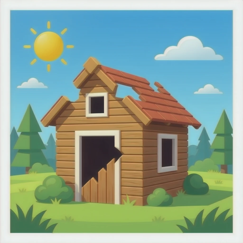 Broken shed with no window emoji