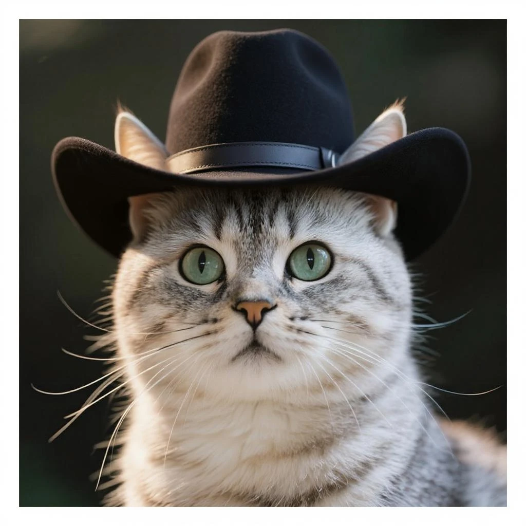 make the cat wear a cowboy hat emoji