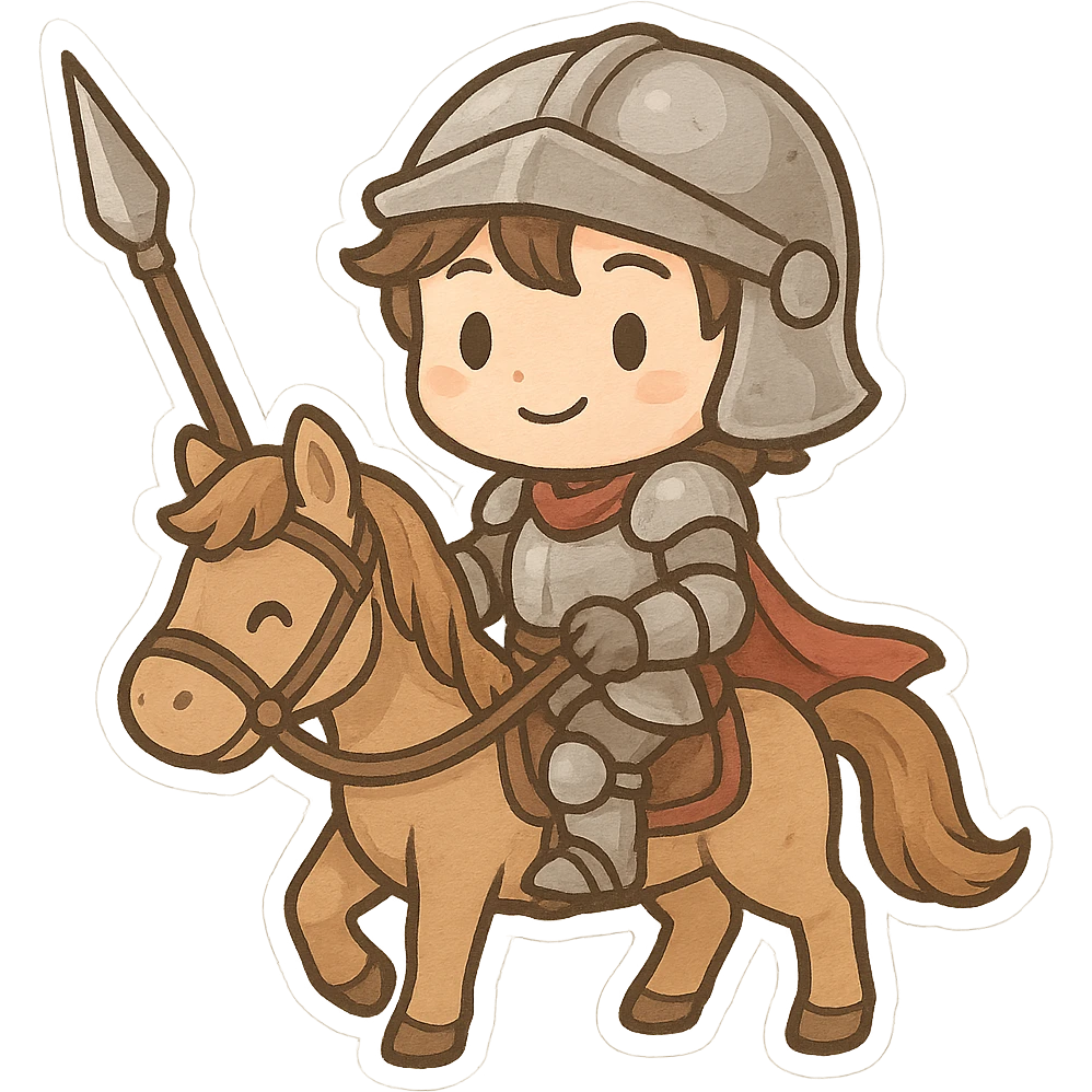 一个穿着铠甲，骑着马的骑士 emoji