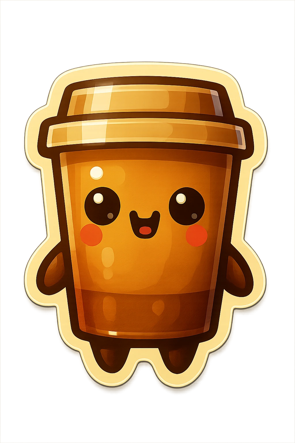 Tall coffee cup, hiding emoji