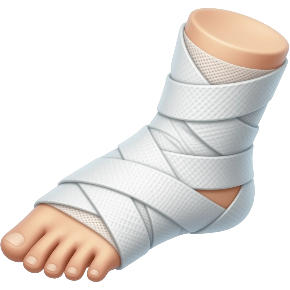 broken leg in bandage emoji
