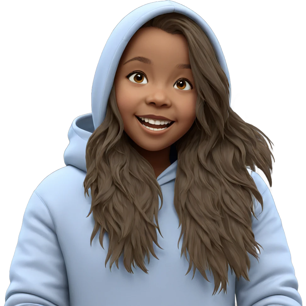 smiling girl in hoodie emoji
