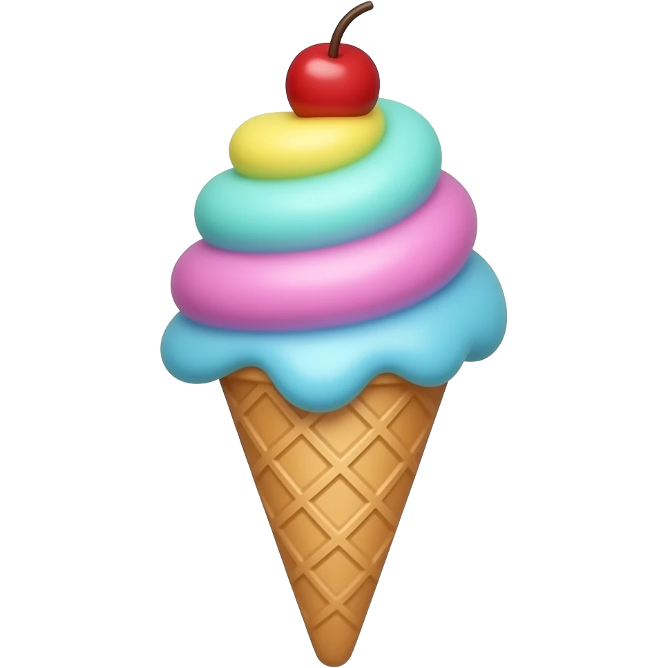 sundae multicolore pastel emoji