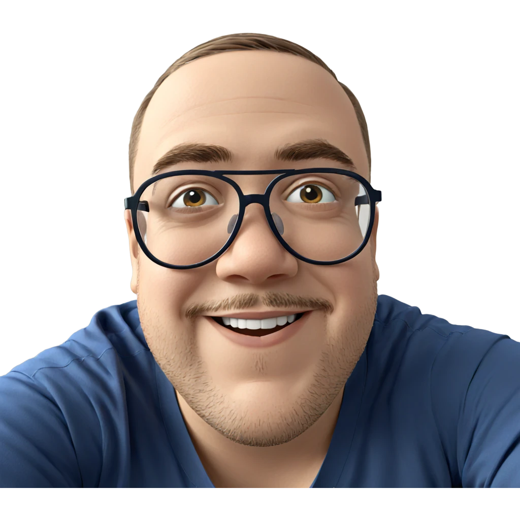 smiling boy with glasses portrait emoji