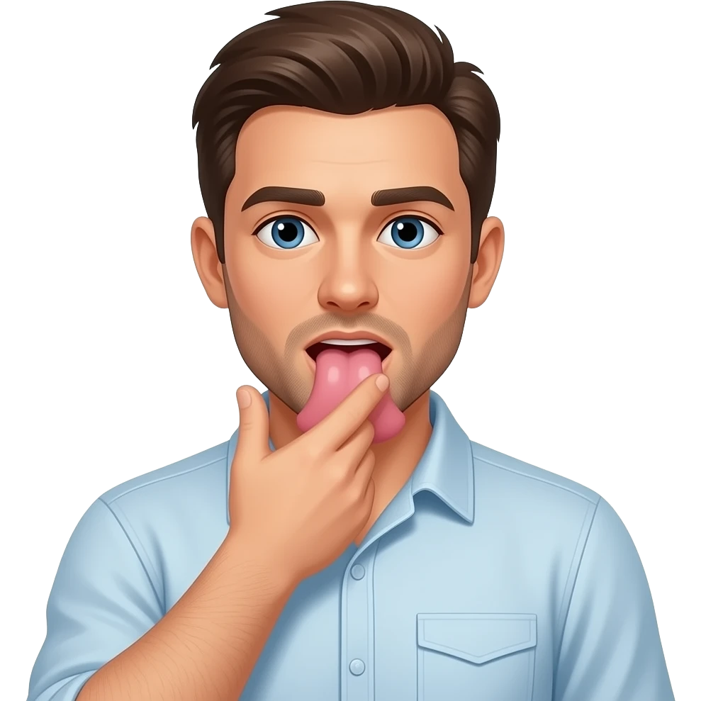 Man sucking a breast emoji