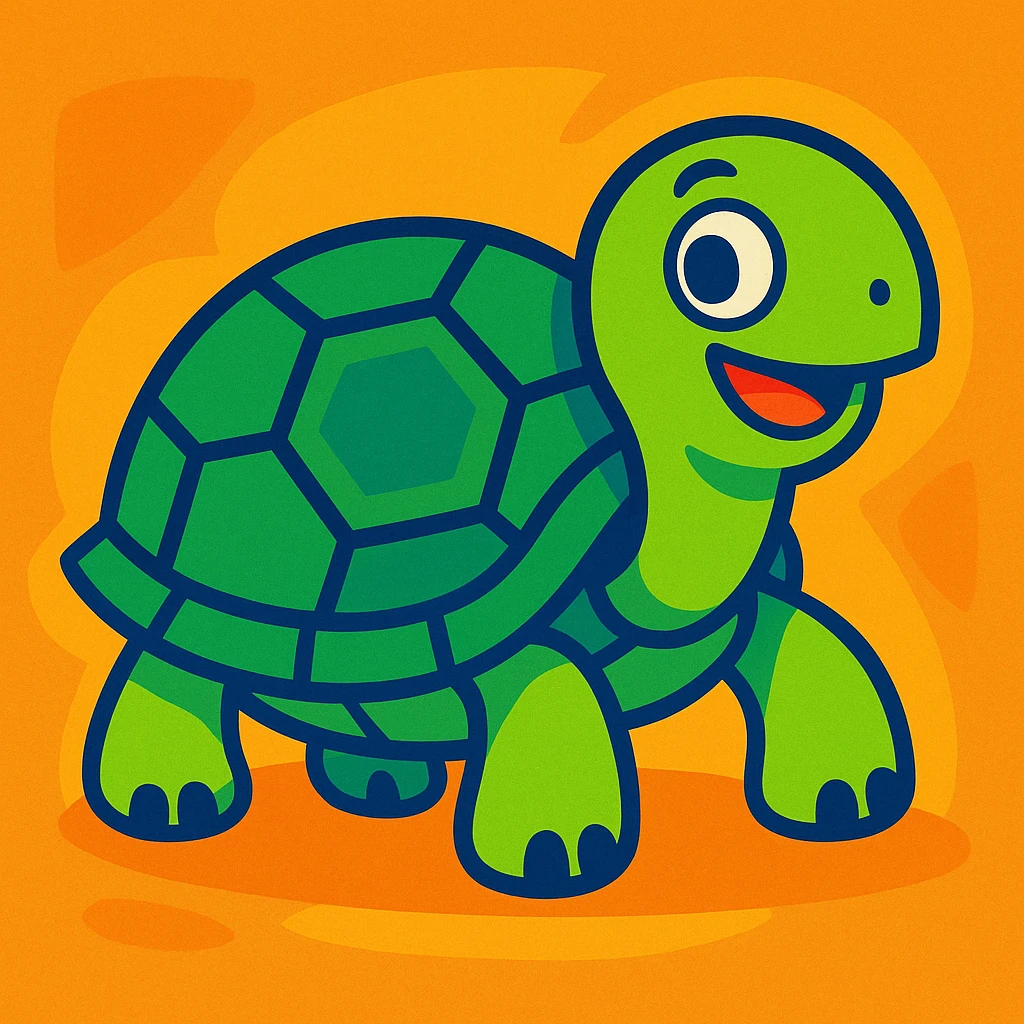 turtle in vibrant toon style emoji