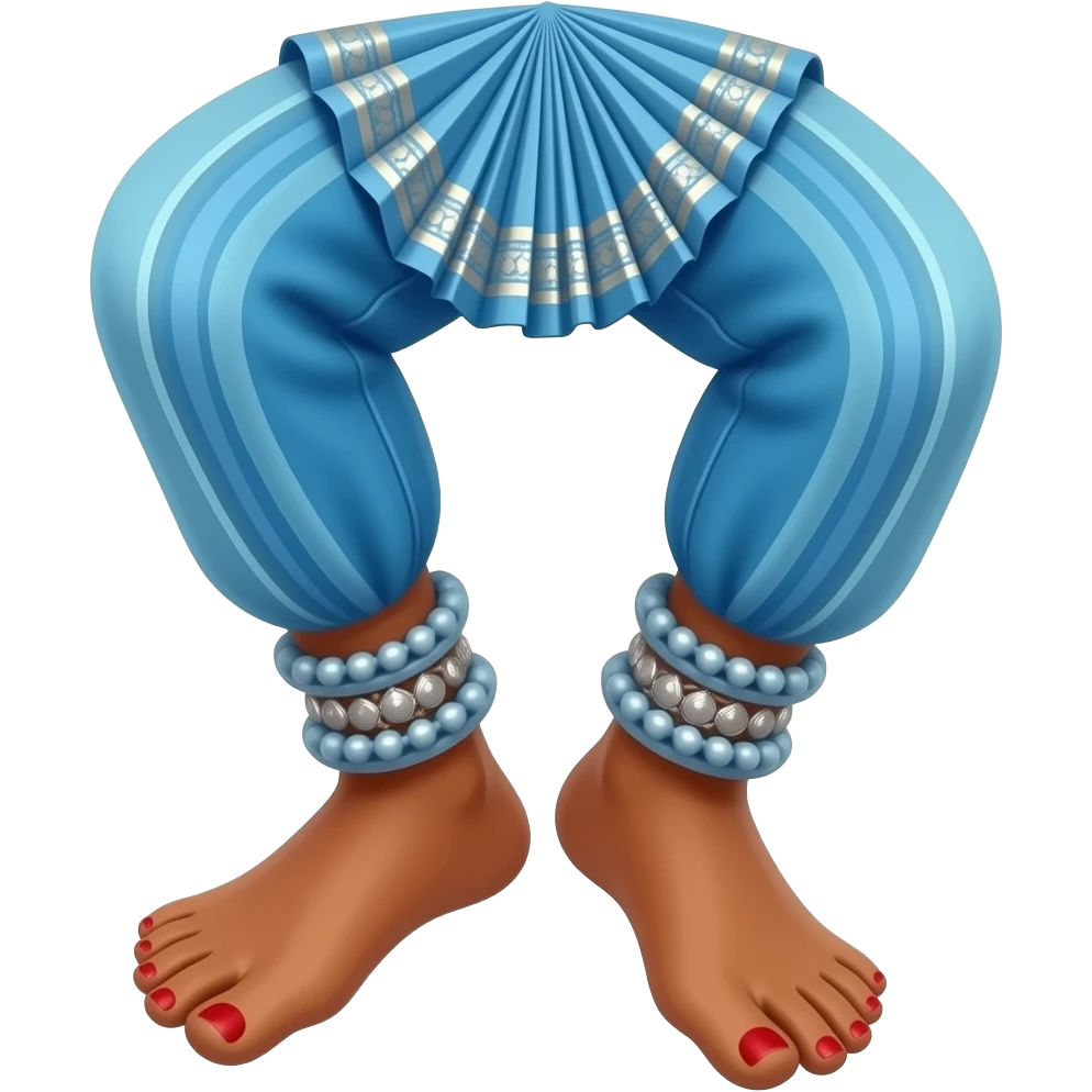 bharatanatyam position dance ankle with blue costume wearing red alta and ghungroo  two ankle in a dance position with proper ghungroo emoji