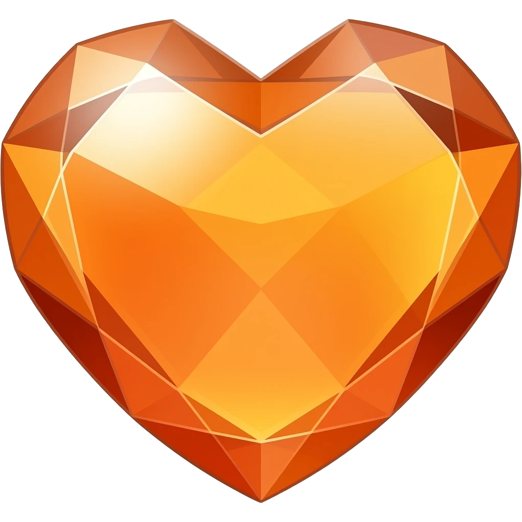 orange crystal heart emoji