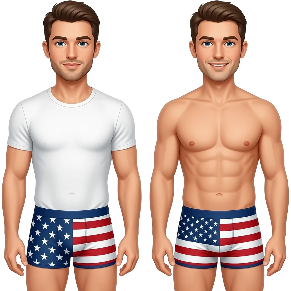 men american flag underwear emoji