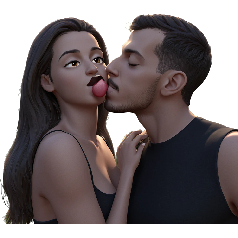 sweet outdoor kiss moment emoji