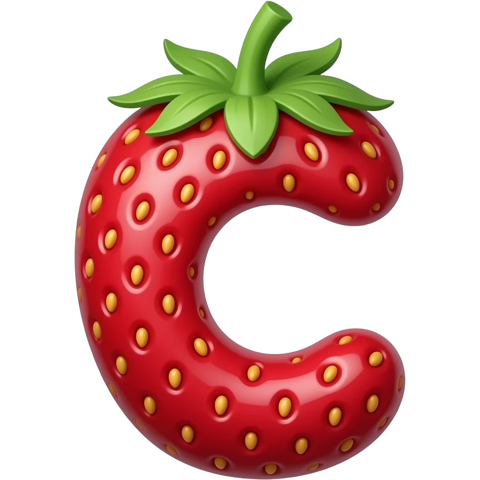"letter C strawberry style, colorful, simple background" emoji
