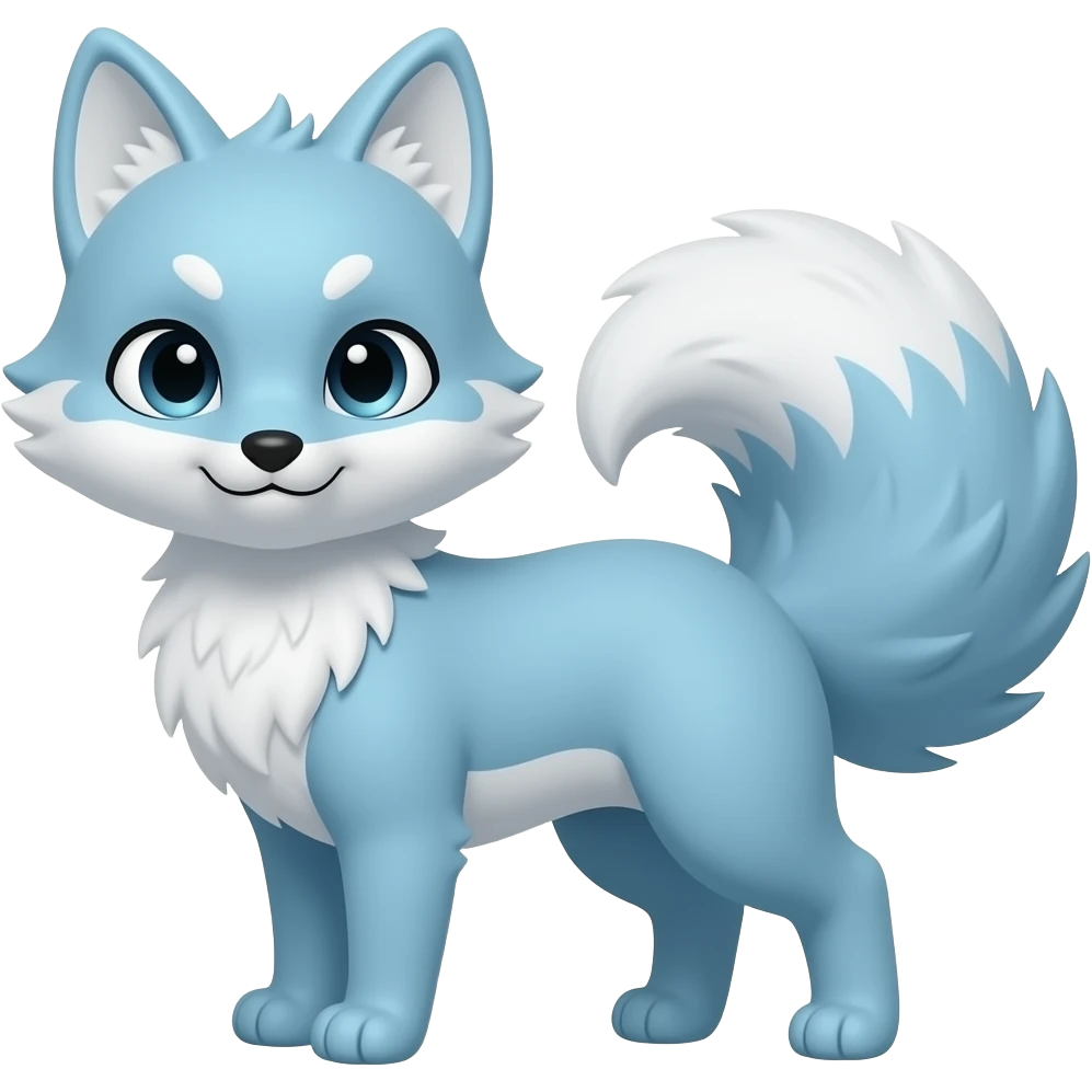 Baby blue kitsune emoji