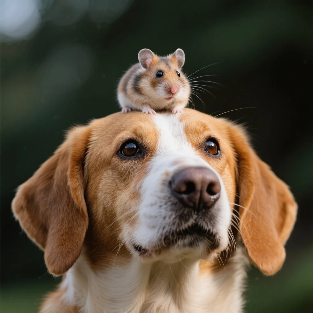 A hamster on the head of dog emoji