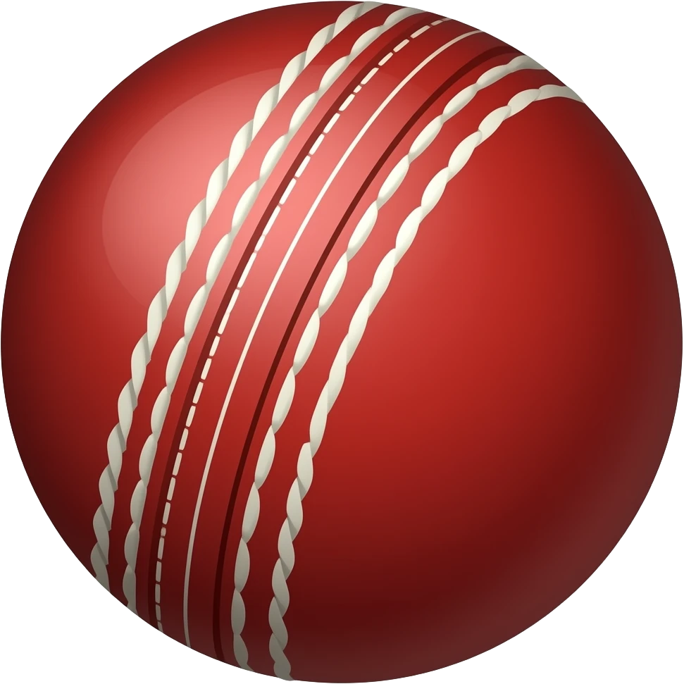 Red cricket ball emoji