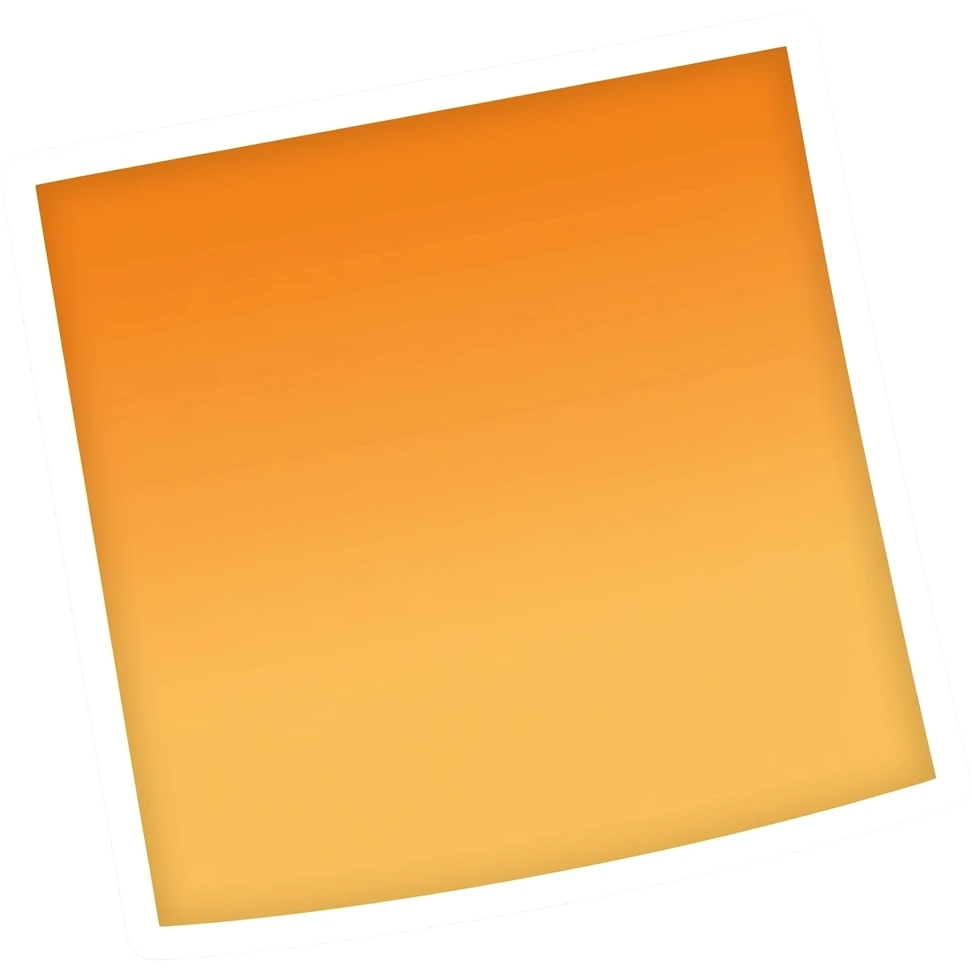 Simple and minimalistic sticker of a orange cute sticky note, white outline, smooth gradients or solid colours emoji