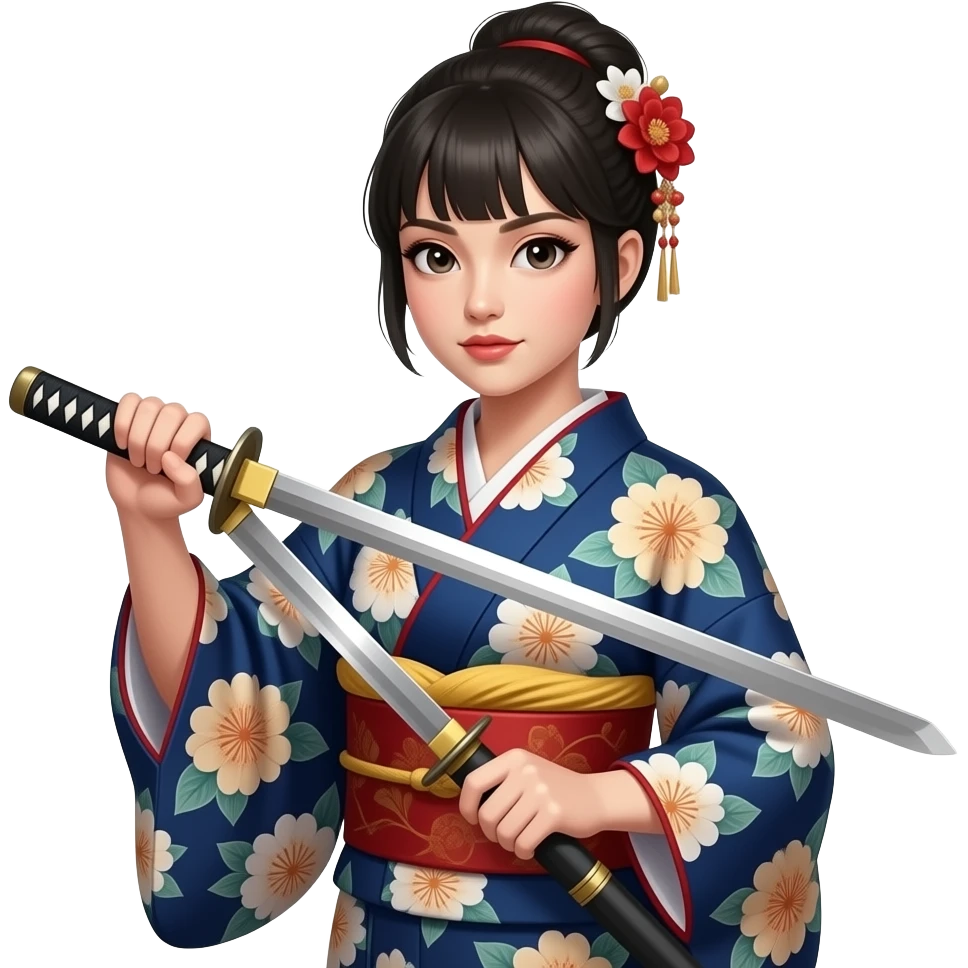 make a lady with a katana emoji