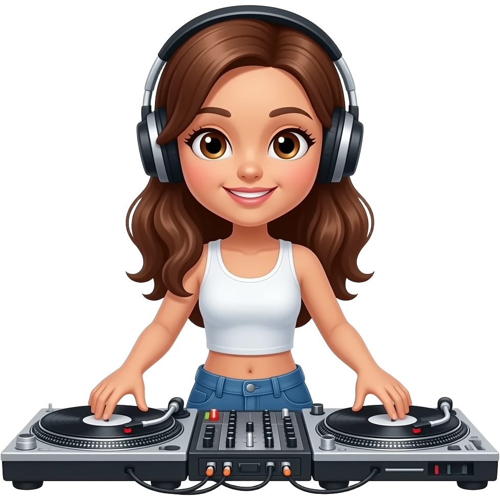Girl dj and turntables emoji