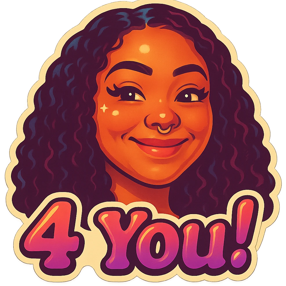 excited smile with mouth closed 
add the words W You! in pink emoji