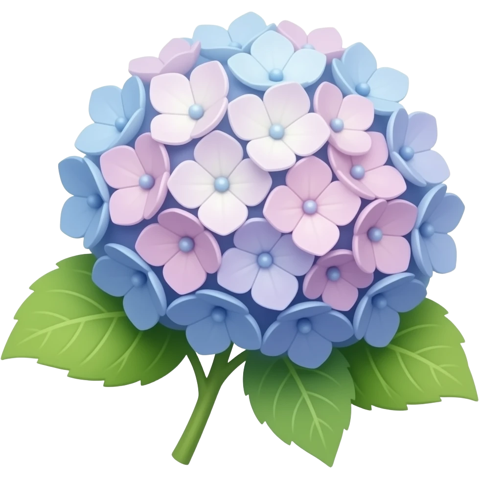 Hydrangea met verschillende leuke kleurtjes emoji