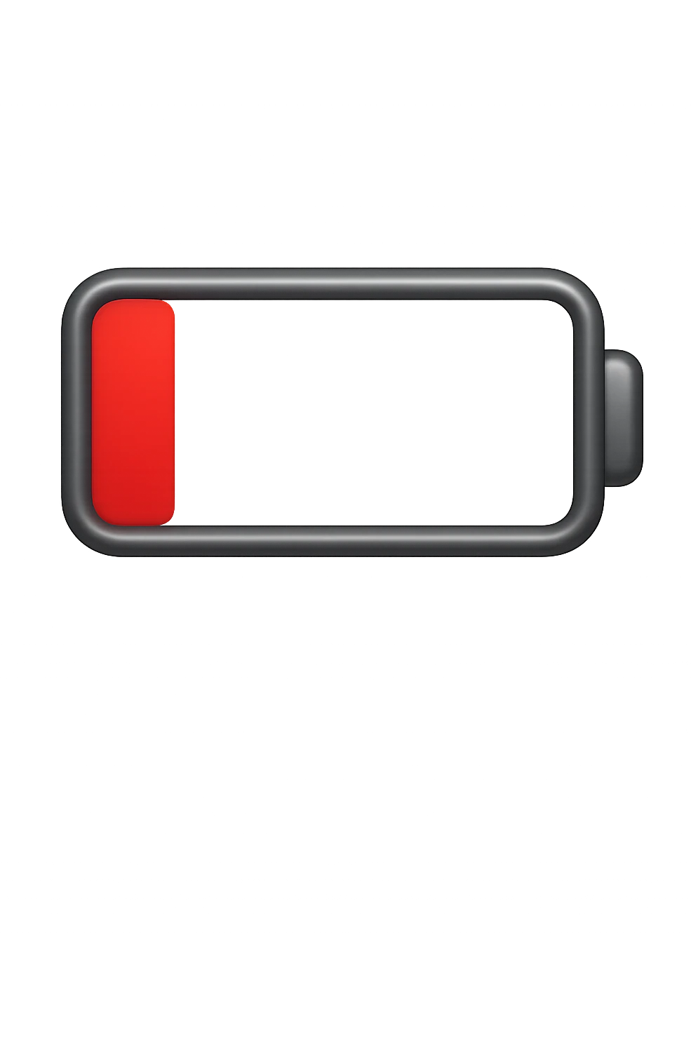 batteria energetica che si sta per scaricare emoji stile iphone emoji