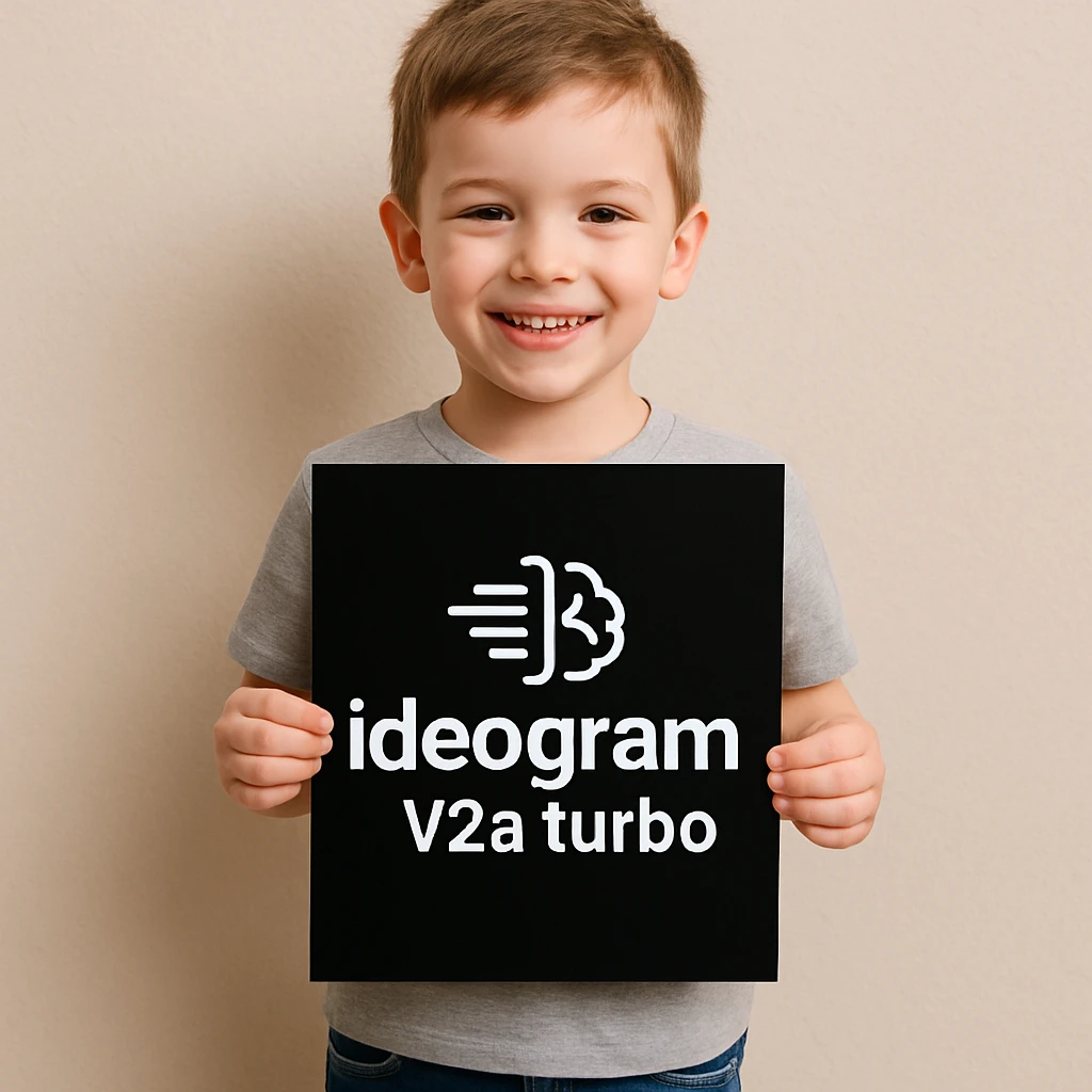 make image of a child holding a poster of this image emoji