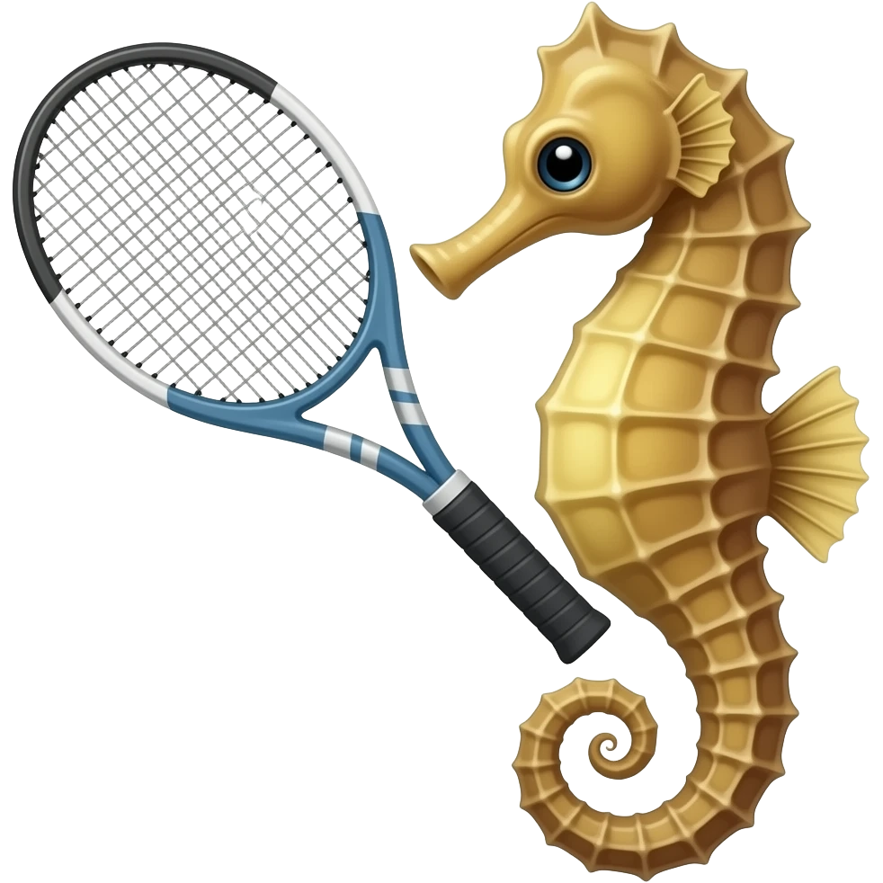 Seahorse with tennis Raquet emoji