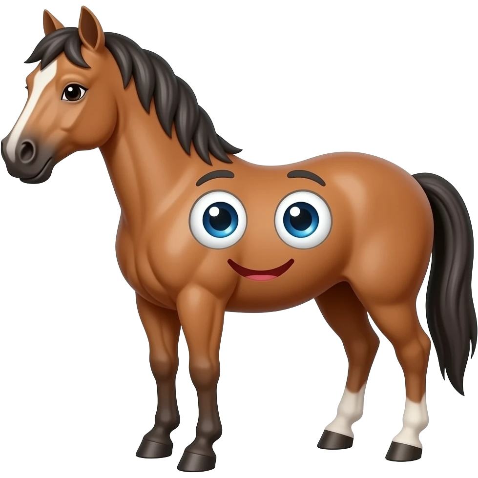 Funny emoji pets of a horse emoji