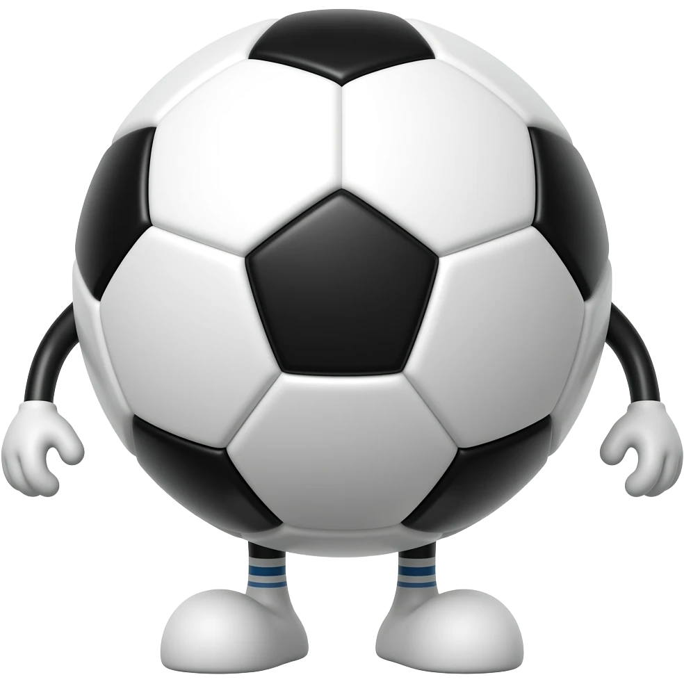 Soccer ball with legs emoji