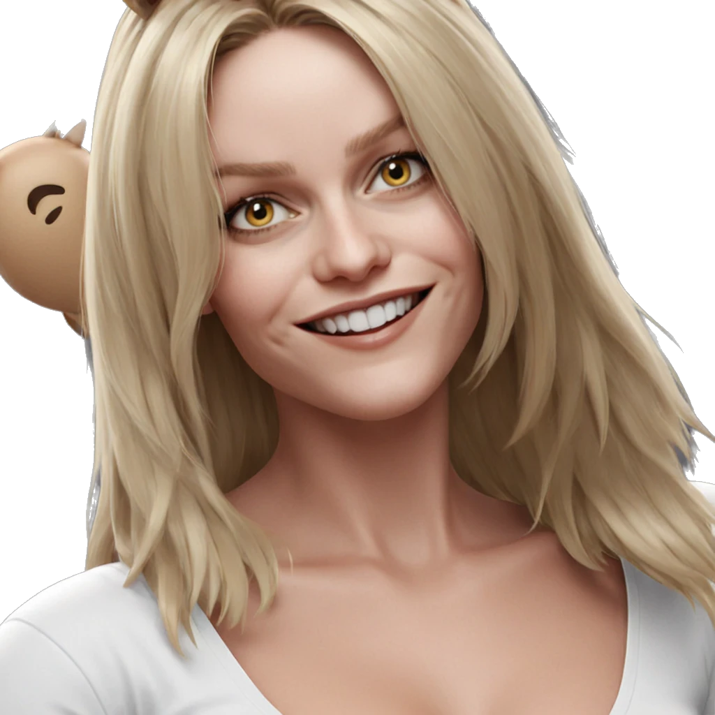 blonde girl with animal ears emoji