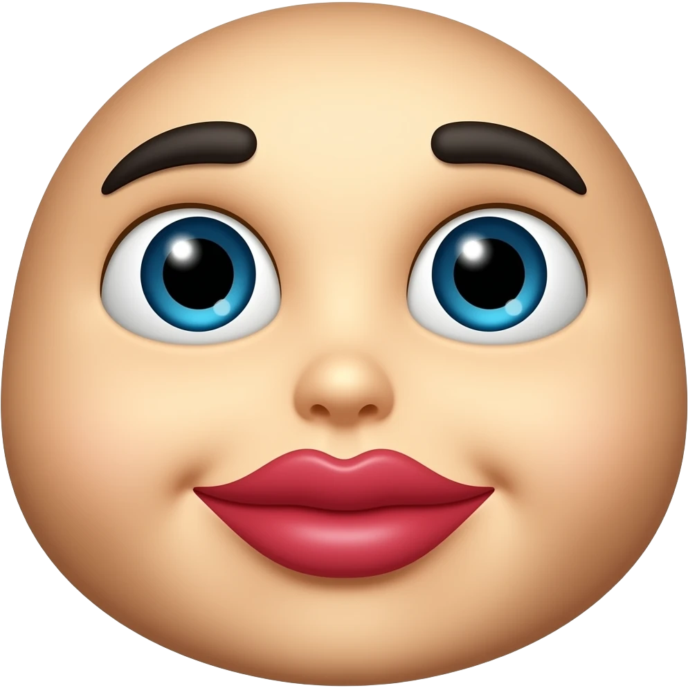Want a emoji of kiss where the kiss will be upside down emoji