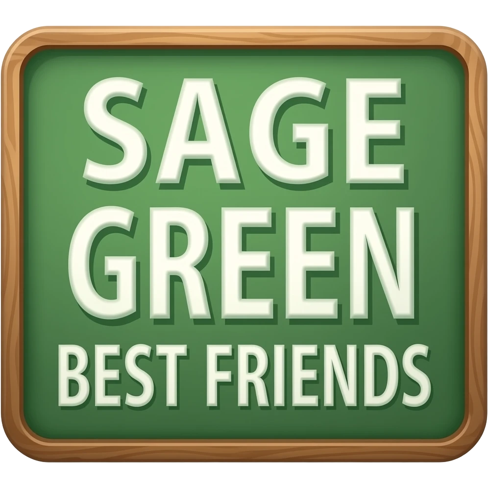 SIGN SAGE GREEN BEST FRIENDS emoji